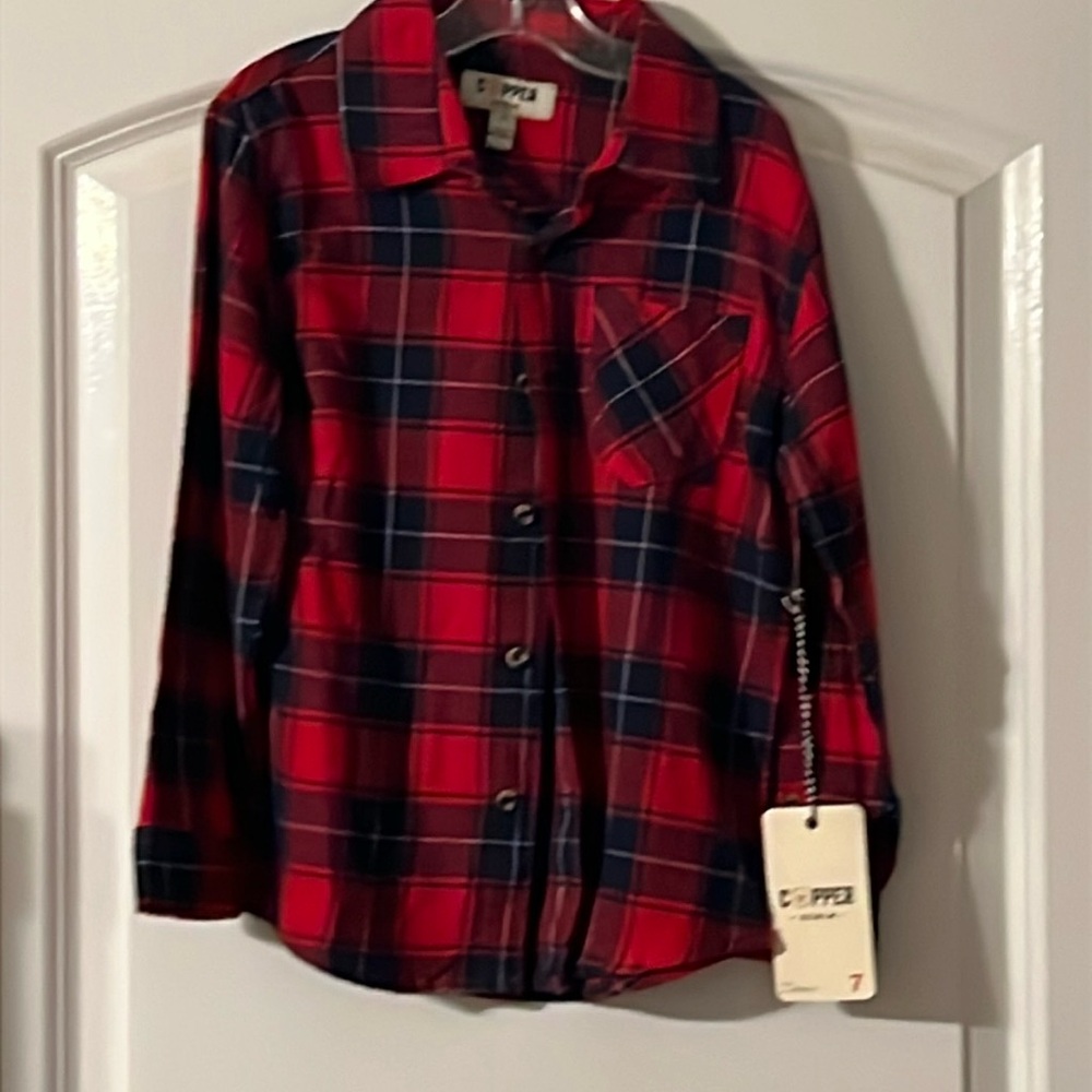 Copper Denim Red Plaid Button Down Flannel Shirt NWT - Various Sizes